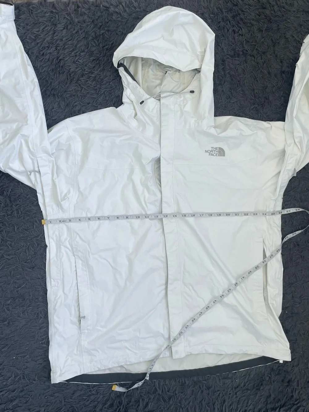 Men Size XL The North Face White Windbreaker Rain Jacket HyVent 25L